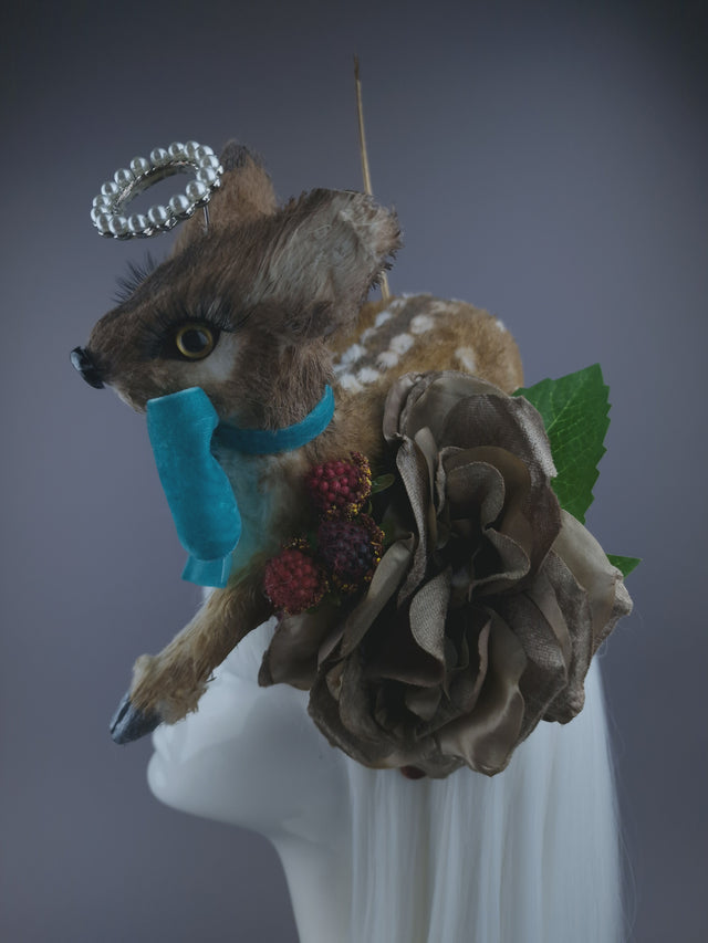 Pearls & Swine: Headpiece Faux Deer Fawn Floral "Dearest"