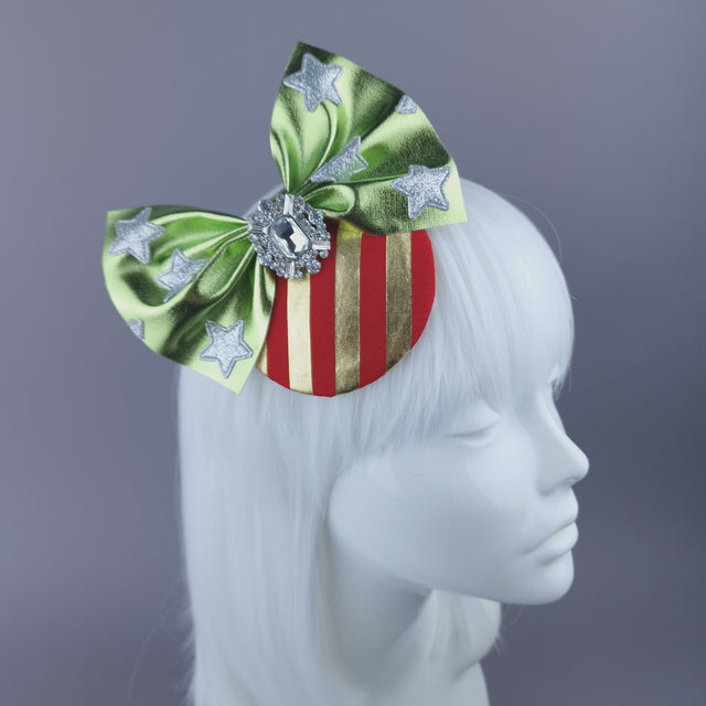 Metallic Bow & Glitter Stars Mini Fascinator