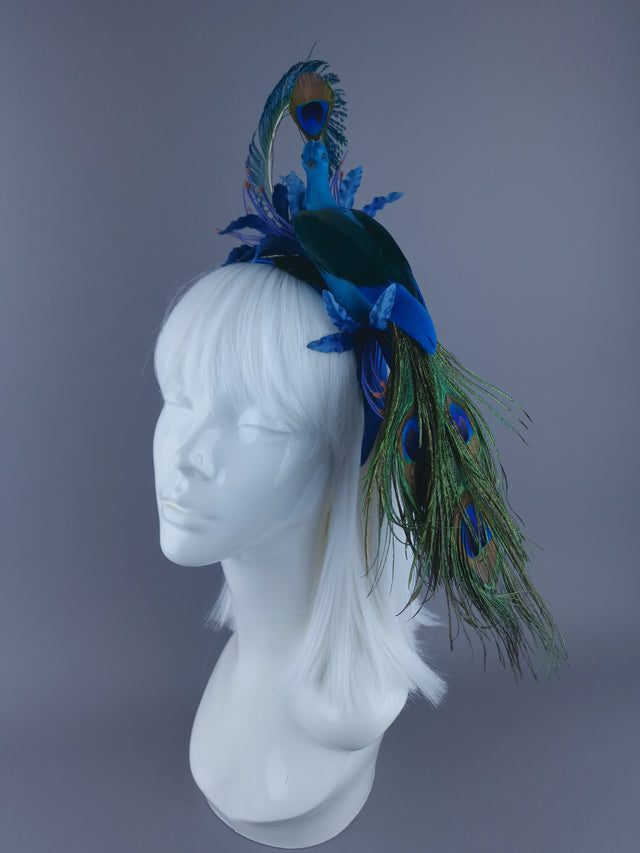 "Preen" Peacock & Flower Headdress