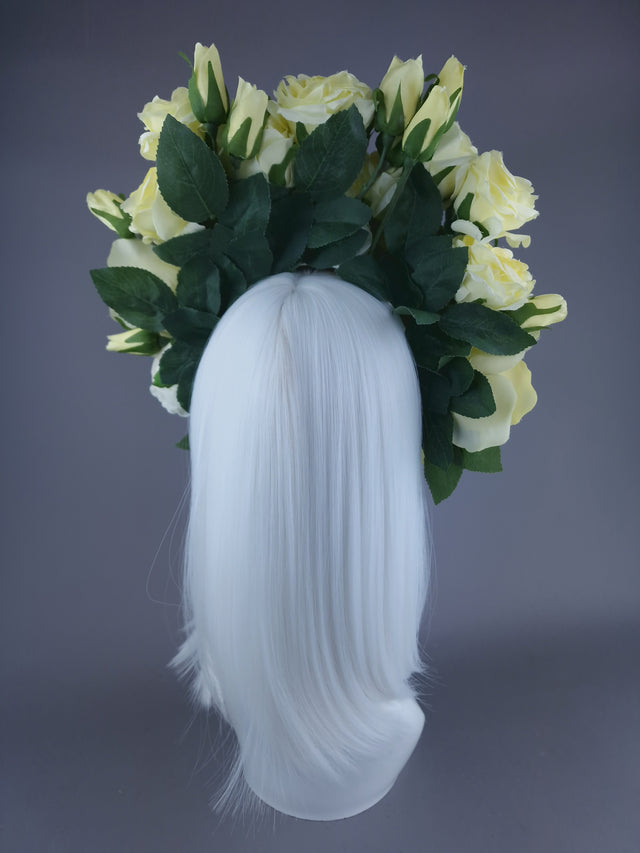 "Lili" Pastel Lemon Yellow Flower Headdress