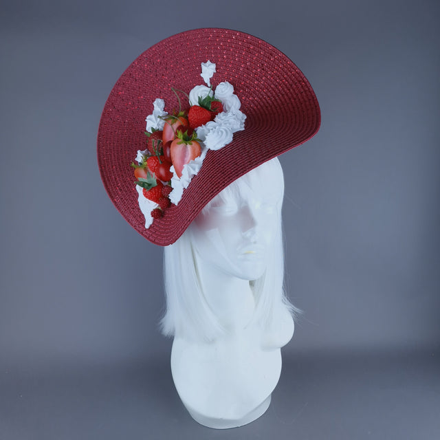 "Darling" Strawberry, Cherry & Cream Fruit Food Fascinator Hat