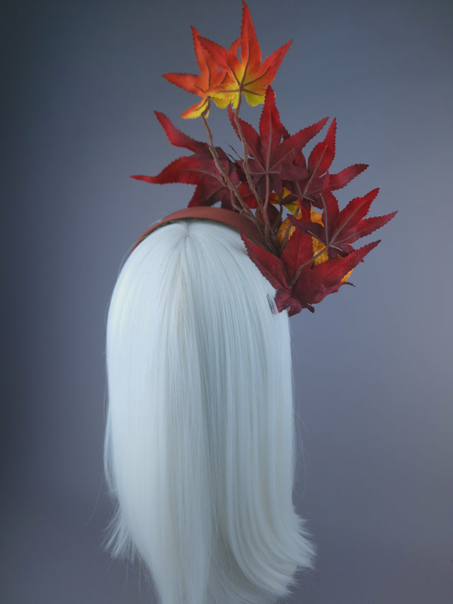 Pearls & Swine: Autumnal Headdress with Leaves & Pumpkin "Spice"