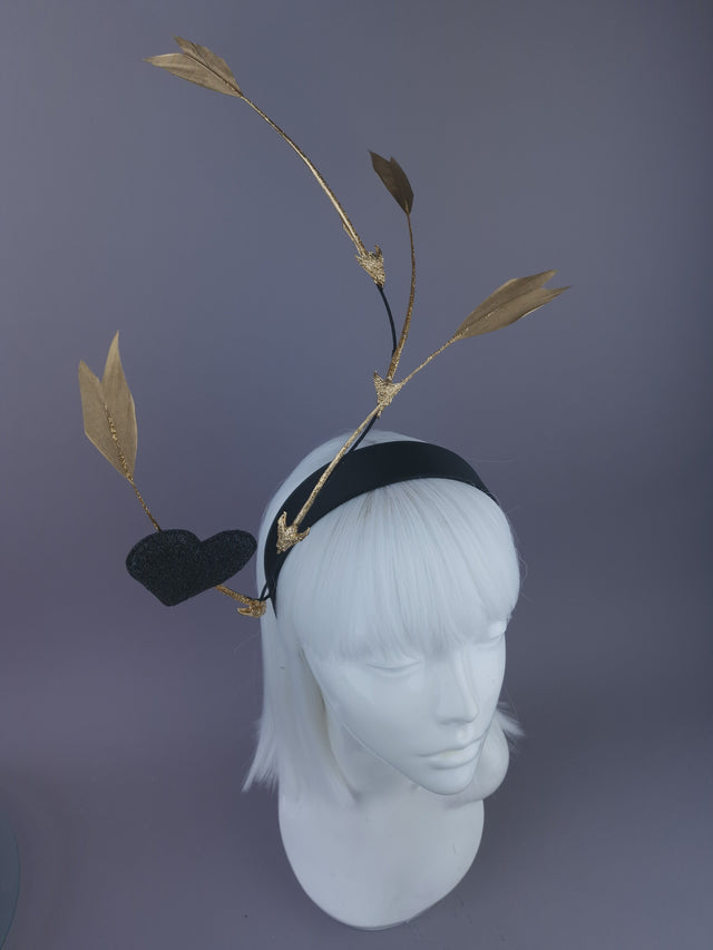 Pearls & Swine: Gold Arrows & Heart Headpiece "Pierced"