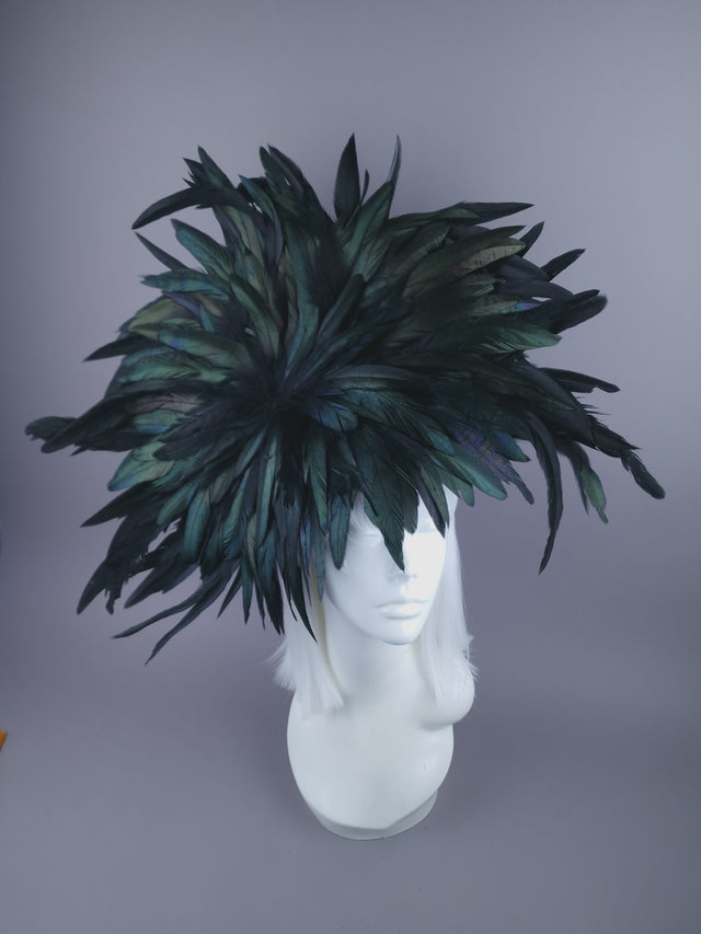 Pearls & Swine: Black Feather Headdress Hat "Fleurir"