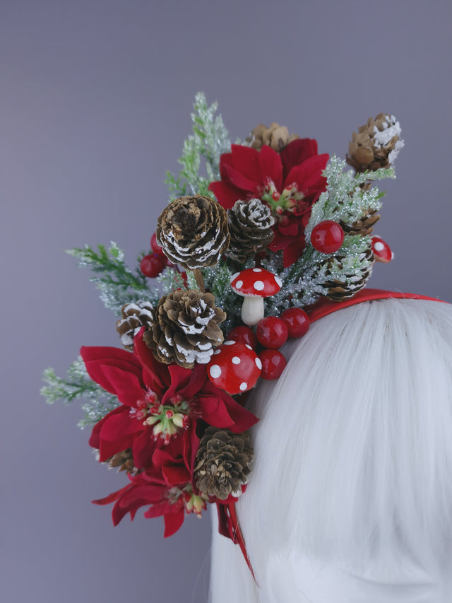 Xmas Pine Cones & Mushrooms Headdress