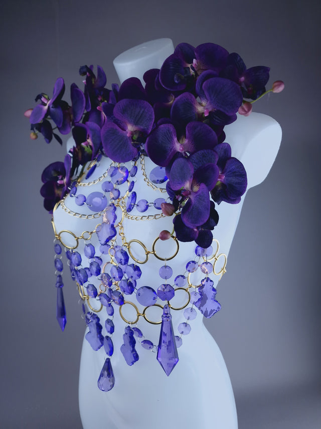 "Empress" Purple Orchid Jewel & Chain Harness
