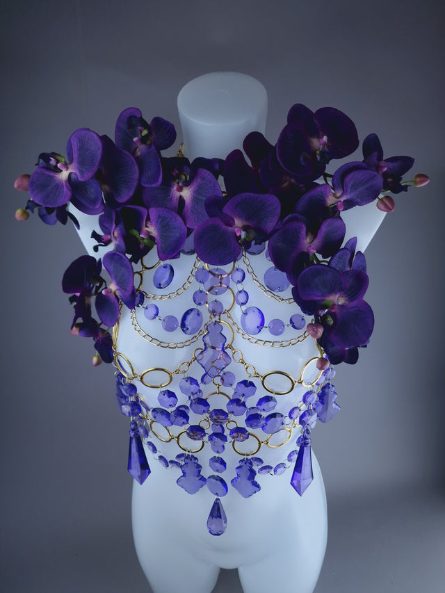 "Empress" Purple Orchid Jewel & Chain Harness