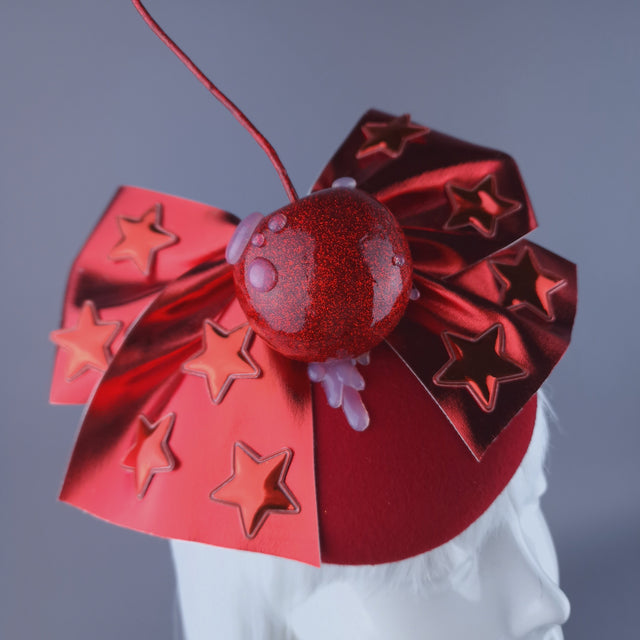 "Cherro"Giant Cherry & Bow Food Fascinator Hat