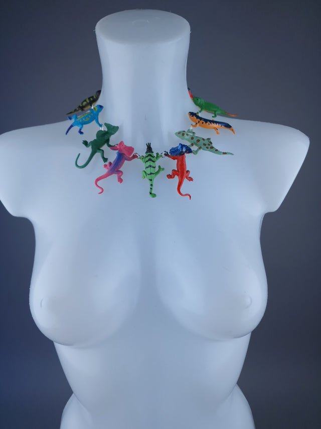 Colourful Small Lizard Gecko Neckpiece