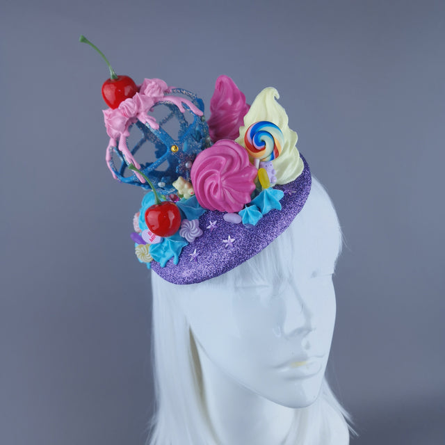 "Antoinette" Crown, Cherries & Cream Food Fascinator Hat