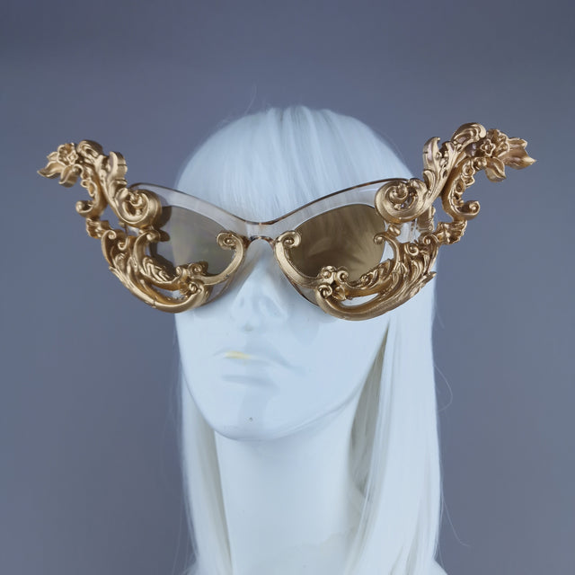 "Zeus" Gold Filigree Ornate Sunglasses
