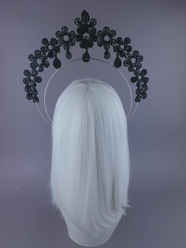 Pearls & Swine: Grey Diamanté Jewel Halo Headdress