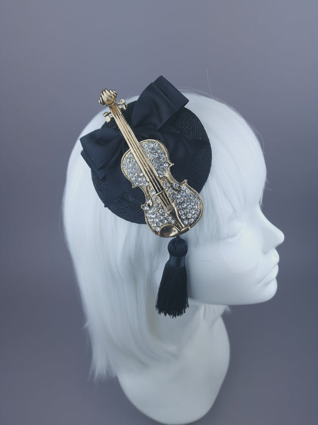 "Tune" Violin, Tassel & Bow Mini Fascinator