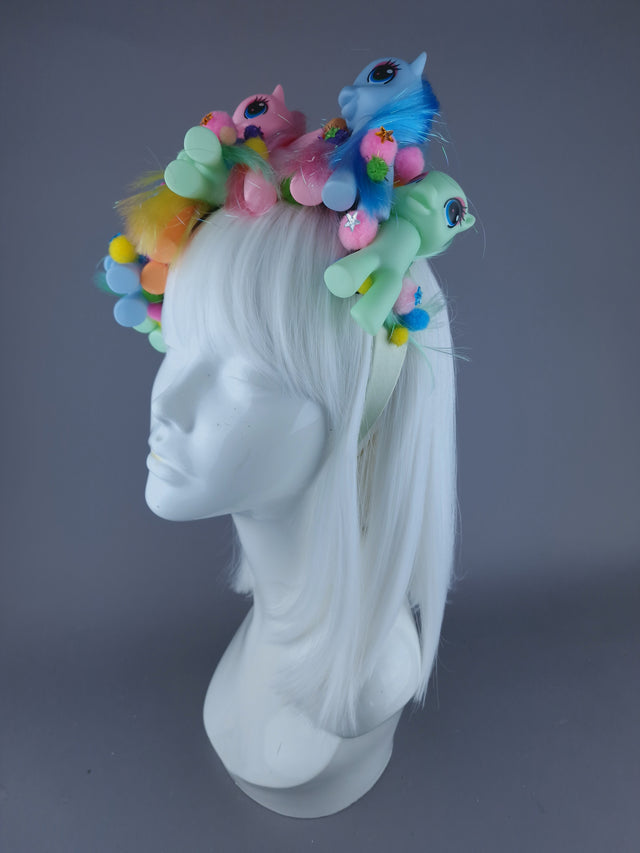 "Poni" Colourful Pony Vintage-Style Fascinator Hat