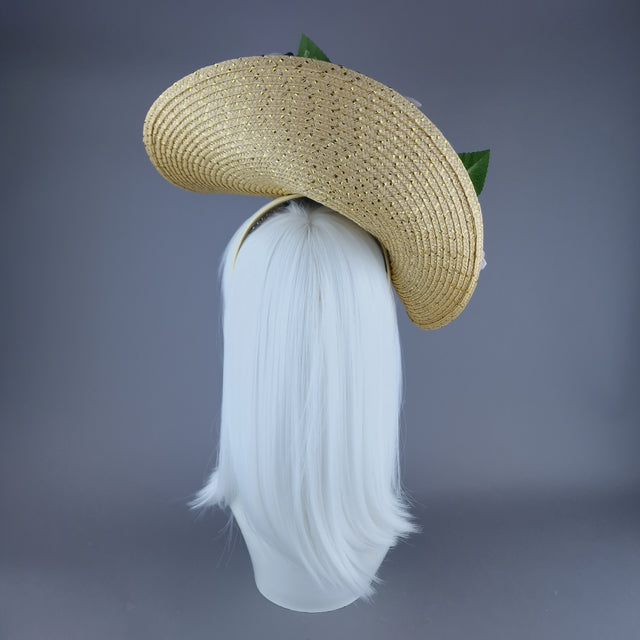 "Daphne" Pink Rose & Cherry Fascinator Hat