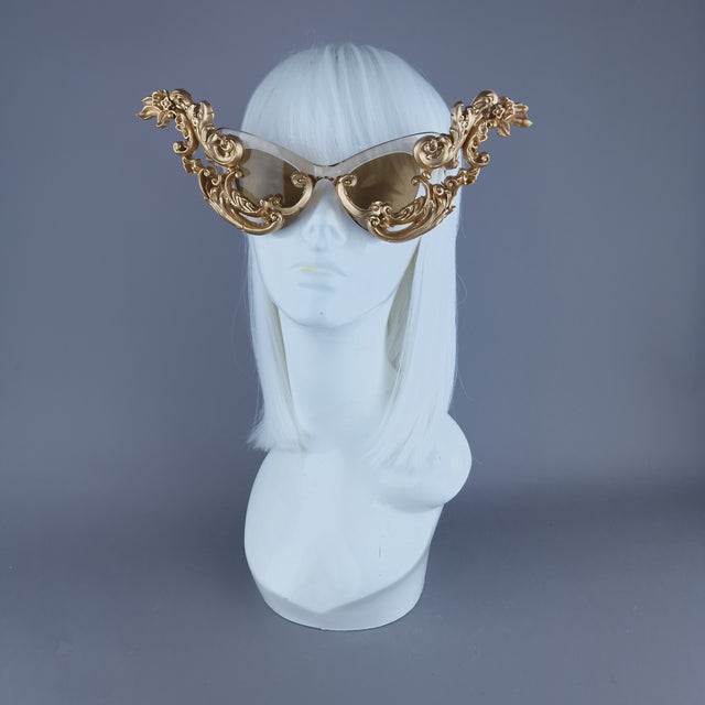 "Zeus" Gold Filigree Ornate Sunglasses