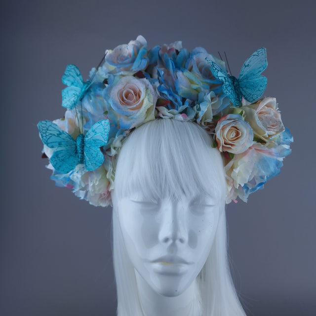 "Lizzie" Pastel Flower with Butterfly Headdress