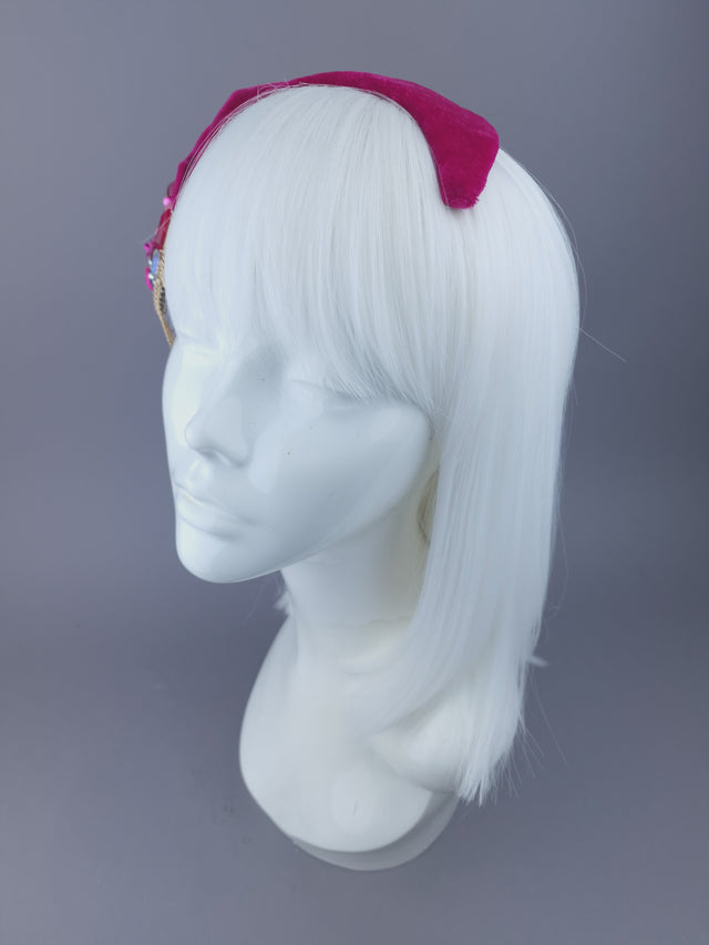 Pearls & Swine: Pink Velvet Jewel Hat Vintage-Inspired "Anna"