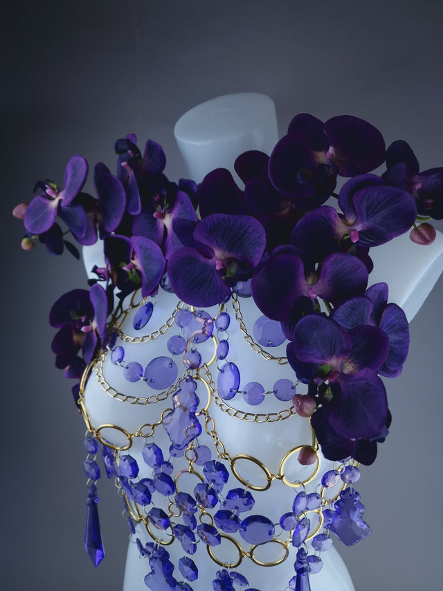 "Empress" Purple Orchid Jewel & Chain Harness