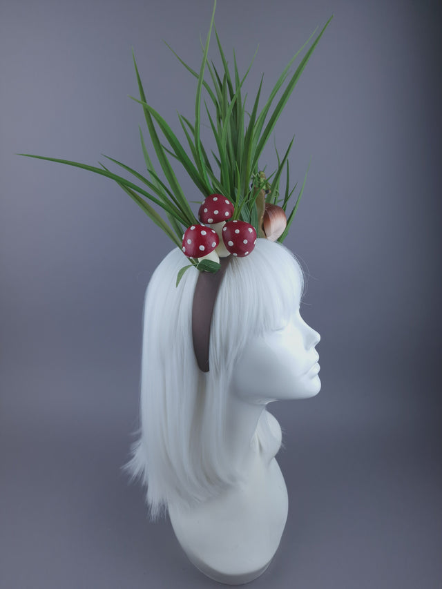 "Small World" Snail, Grass, Mushroom Headpiece