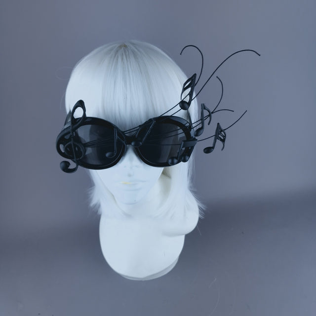 "Song" Oversized Round Musical Note Sunglasses