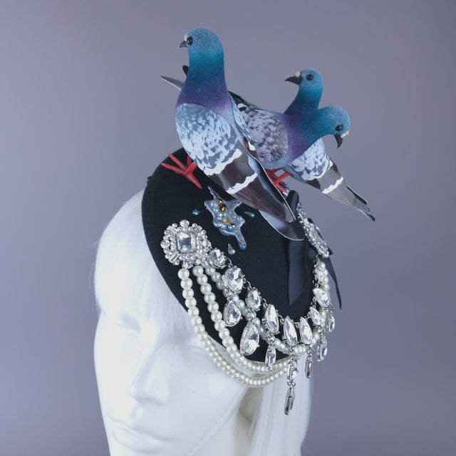 Pearls & Swine: Quirky Chic Pigeon Poop Fascinator Hat "Merde"