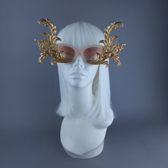 "Gild" Dramatic Gold Filigree Sunglasses