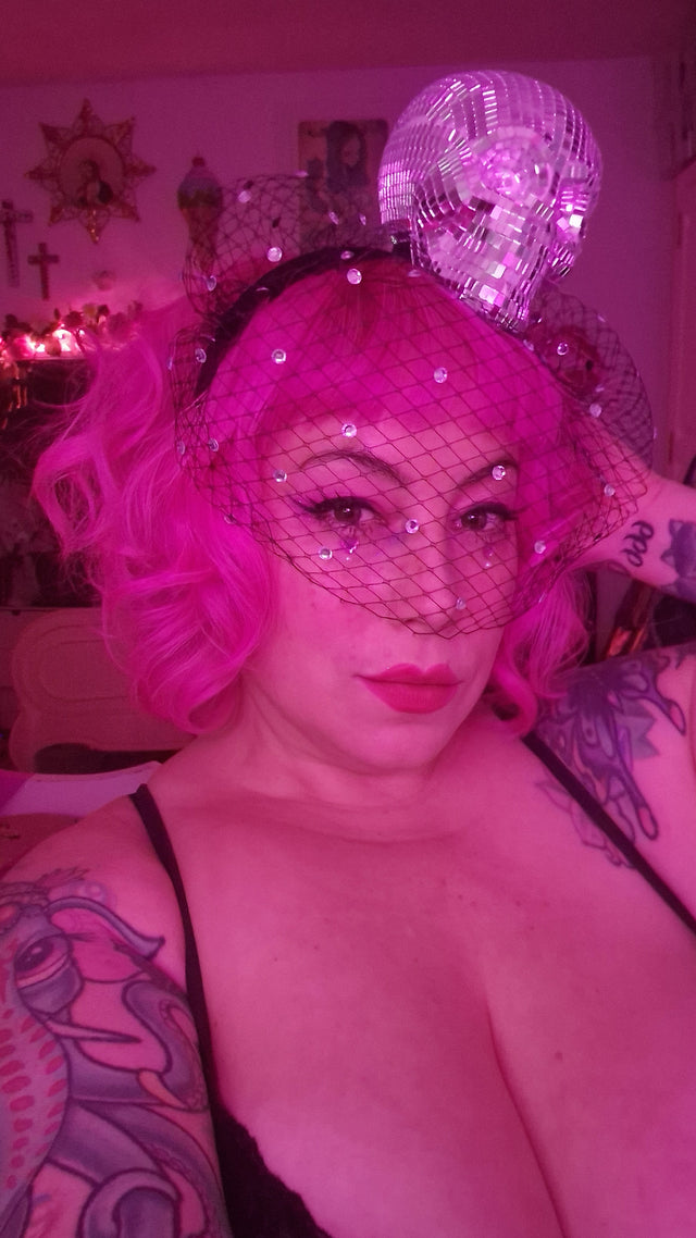 "Last Dance" Mirror Ball Skull Veil Headdress