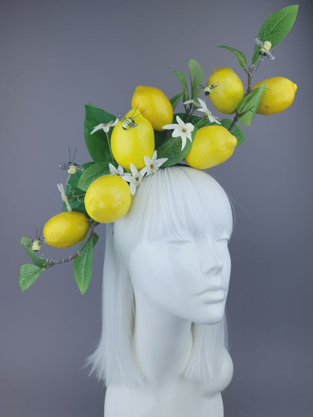 Yellow Lemons & Bees Headpiece "Joy"