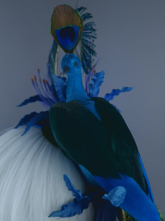 "Preen" Peacock & Flower Headdress