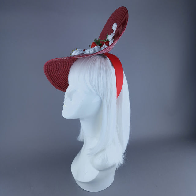 "Darling" Strawberry, Cherry & Cream Fruit Food Fascinator Hat