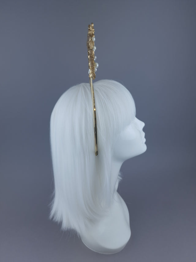 Pearls & Swine: Framed Third Eye Filigree Halo Headdress "Lover's Eye"