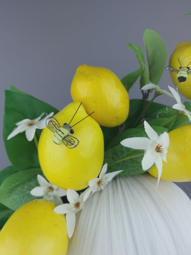 Yellow Lemons & Bees Headpiece "Joy"