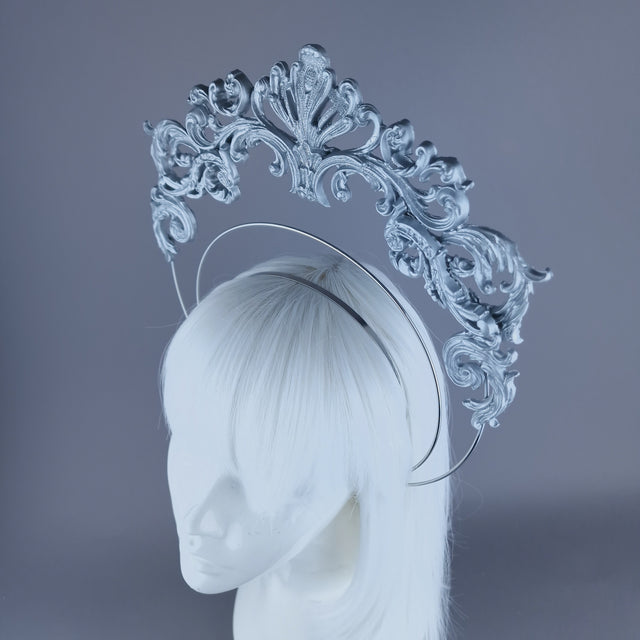"Adorado" Silver Filigree Halo