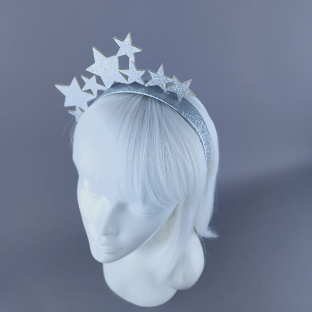 SAMPLE! Silver Glitter Star Headband