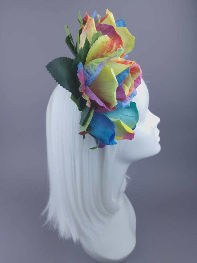Pearls & Swine: Pride Rainbow Rose Flower Headdress "Sappho"