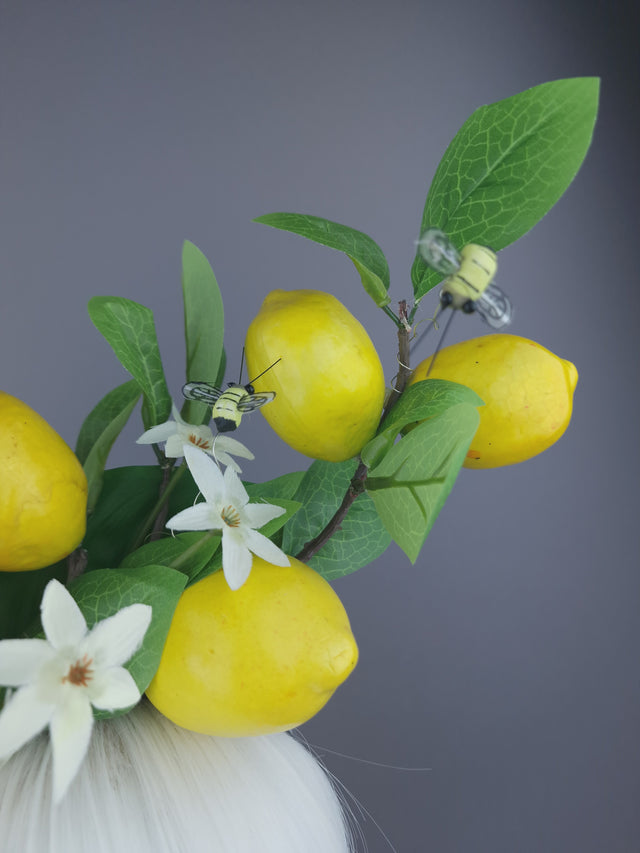 Yellow Lemons & Bees Headpiece "Joy"