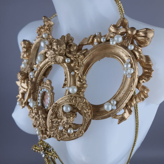 "Circe" Gold Filigree & Pearl Cherub Body Jewellery Harness