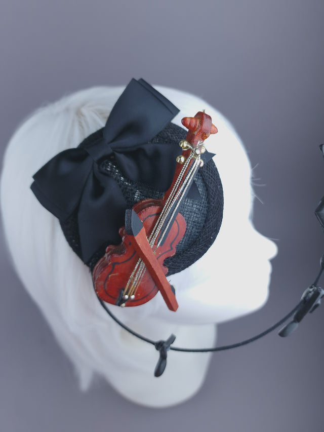"Amati" Violin & Musical Notes Mini Fascinator