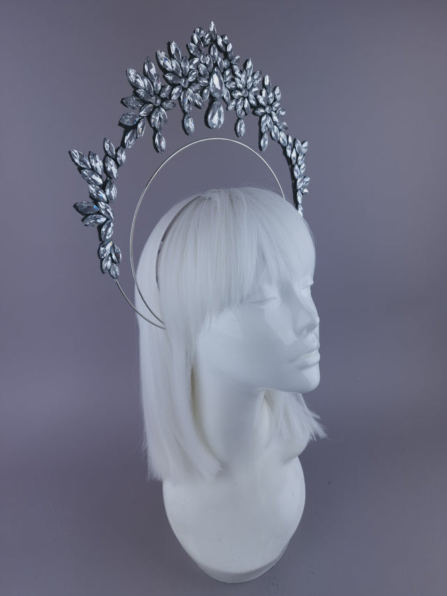Pearls & Swine: Silver Diamanté Jewel Halo Headdress