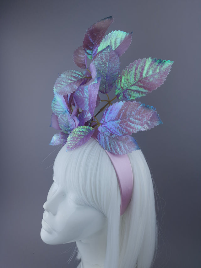 Pink/Purple/Blue Iridescent Leaf Headdress