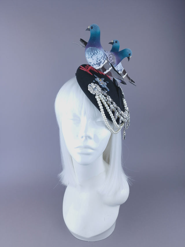 Pearls & Swine: Quirky Chic Pigeon Poop Fascinator Hat "Merde"