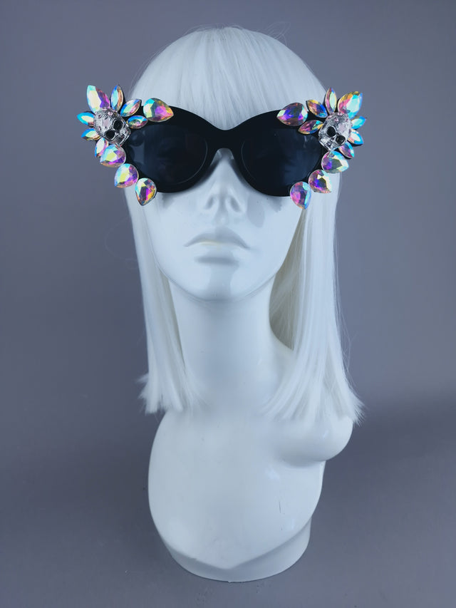 Jewel Skull Cateye Sunglasses - SAMPLE