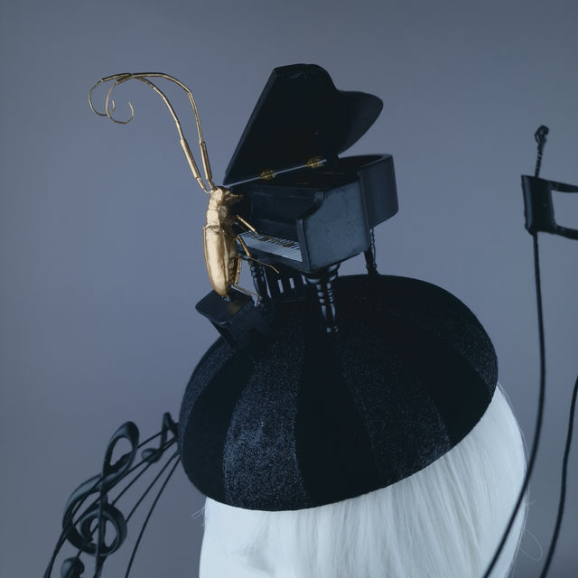 "Beethoven's Silence" Black Fascinator Hat