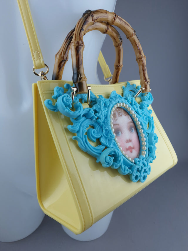 "Baby" Pastel Blue & Yellow Filigree Handbag