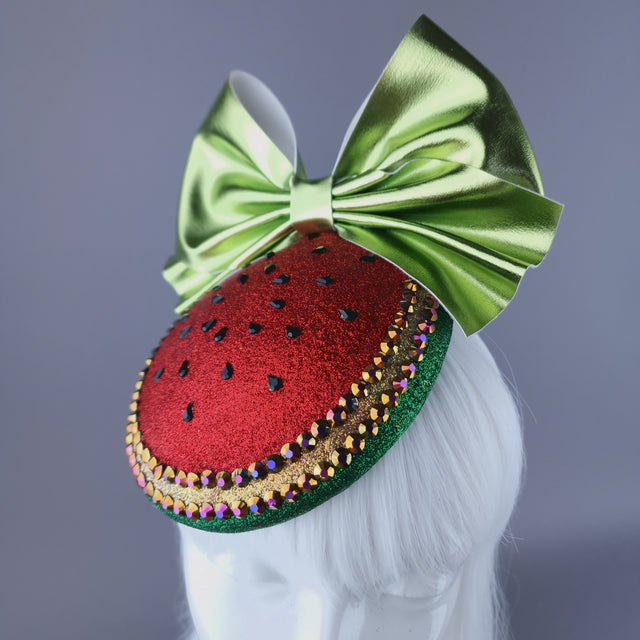 "Peace" Glitter Watermelon Fascinator Hat (Charity)