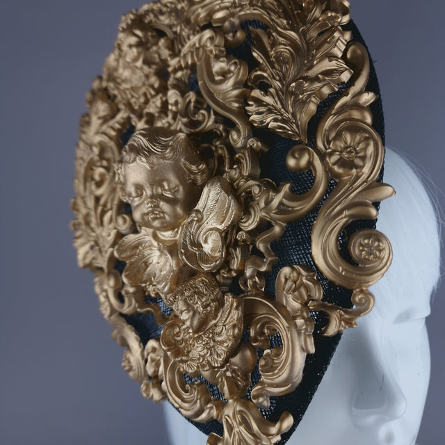 "Ataullah" Gold Filigree & Cherub Fascinator Hat