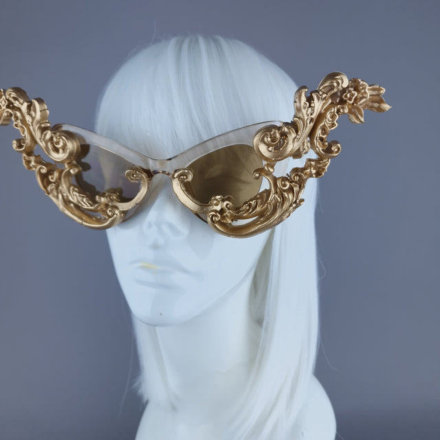 "Zeus" Gold Filigree Ornate Sunglasses