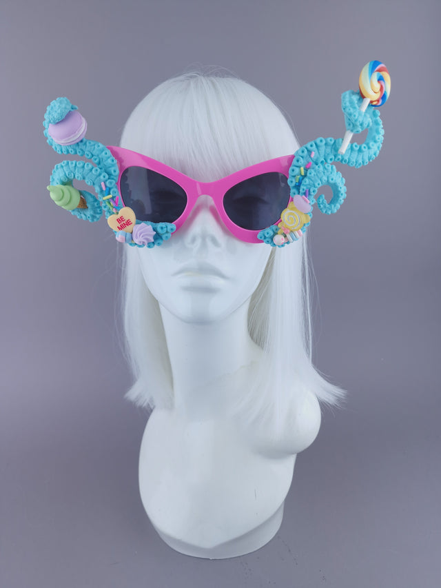 Pearls & Swine: Pastel Blue Tentacle Candy Sweets Sunglasses "Sugarie"