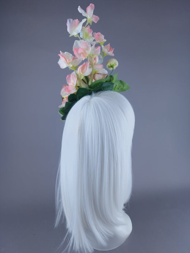 "Pippin" Pastel Flower Dollface & Pearl Fascinator Hat